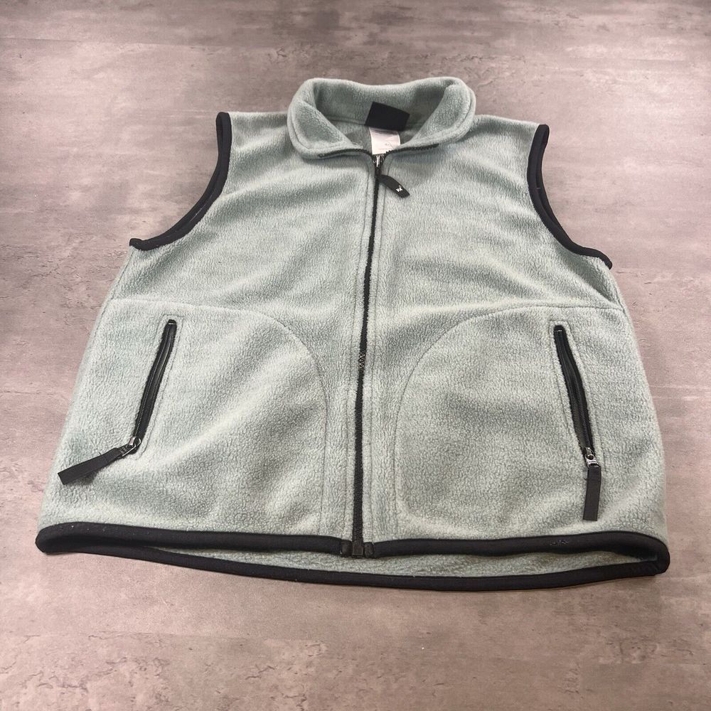 Vintage Helly Hansen Vest Women L Fit S Teal Blue Daybreaker‎ Fleece Full Zip Up